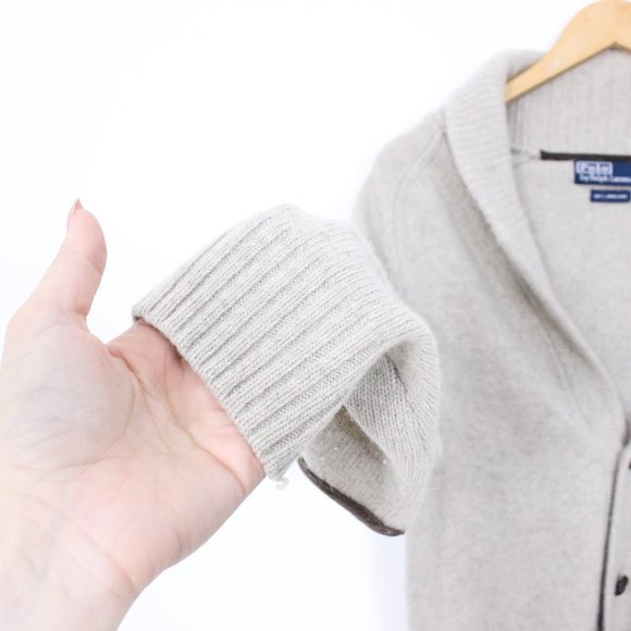 Polo Ralph Lauren 100% Lambswool shawl Cardigan - Picture 3 of 10